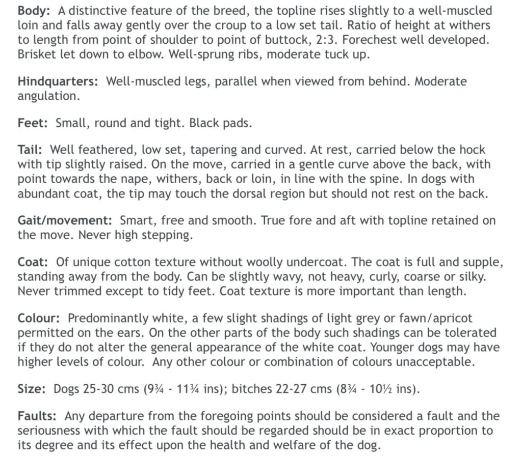 The Kennel Club Coton Standard