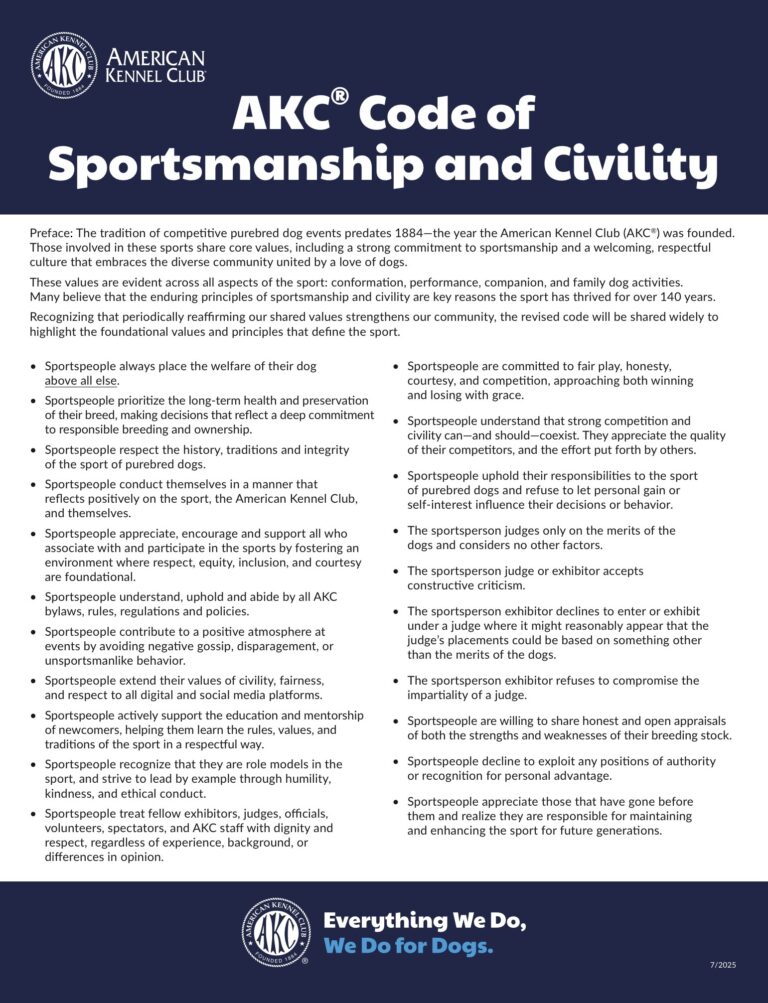 AKC code of Sportsmanship